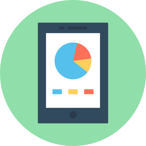 Tablet analytics tablet business icon