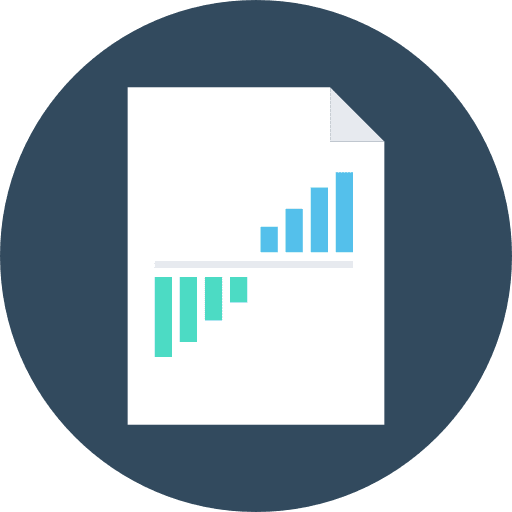 Analytics seo and web profits stats icon