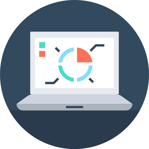 Laptop analytics laptop technology icon