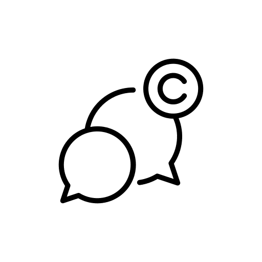 Quote shapes and symbols license communications icon