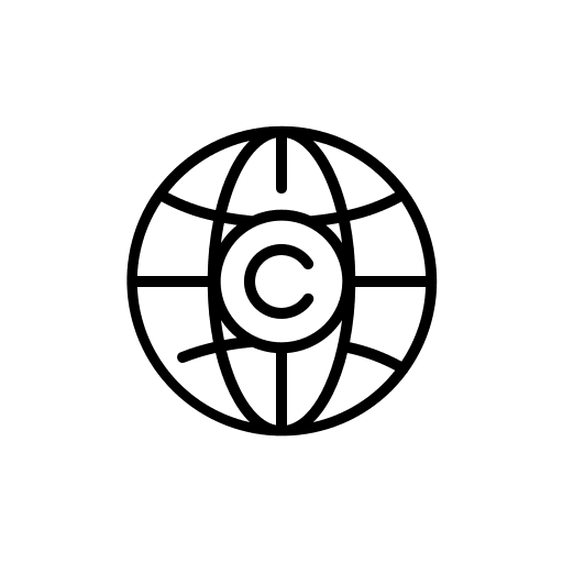 Global license copyright authorship icon