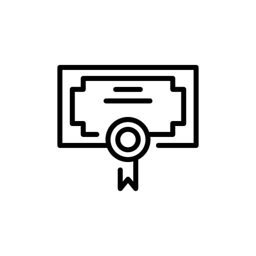 Legal regulation certificate contract icon