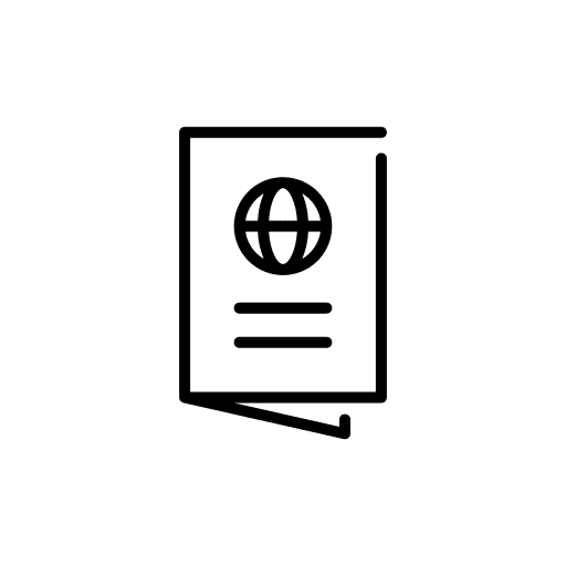 Passport files and folders identity identification icon