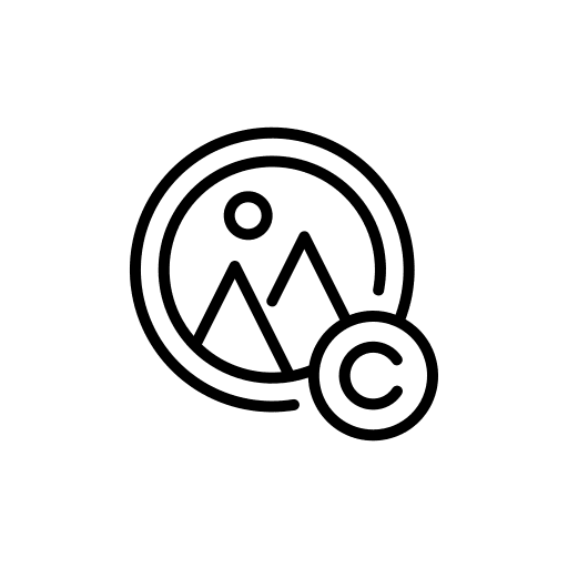 Photo license multimedia author icon