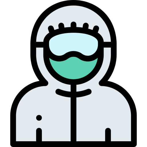 Doctor safety suit face mask people icon