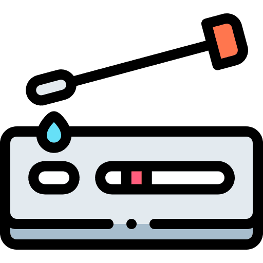 Swab test testing virus icon Swab test testing virus icon