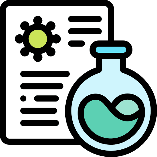 Test results flask clipboard test results icon