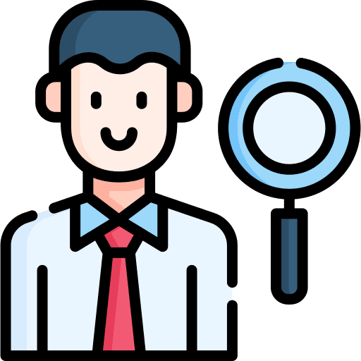 Candidate black hair recruitment search icon