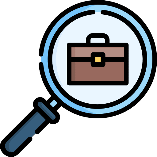 Job search briefcase bag job search icon