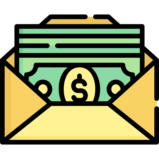 Salary wage deposit envelope icon