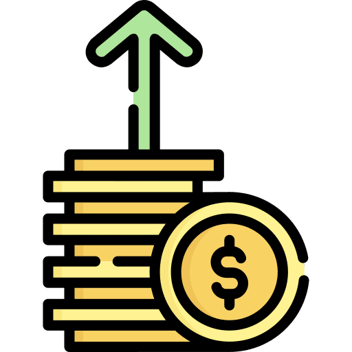 Profits business and finance money growth dollar icon