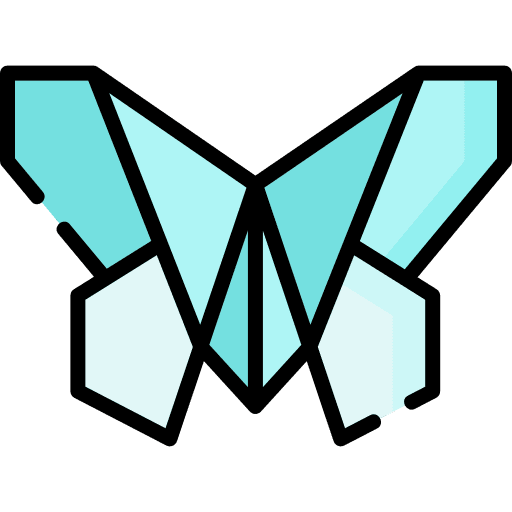 Butterfly animal paper folding icon