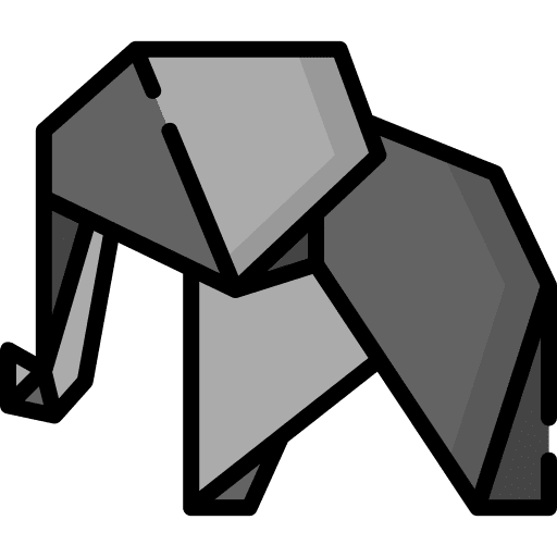 Elephant art elephant origami icon