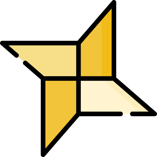 Ninja origami star art icon