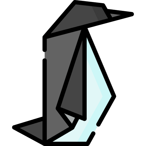 Penguin craft folding animal icon