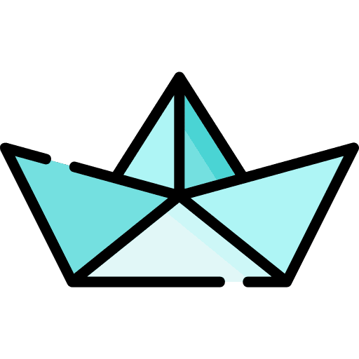 Boat paper art and design origami icon