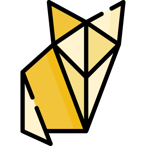 Fox craft paper art icon