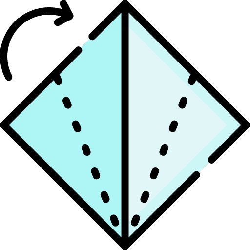 Origami arrow folding art icon