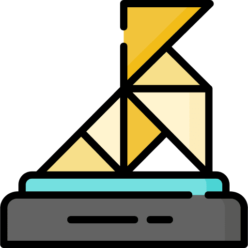 Trophy award art and design origami icon