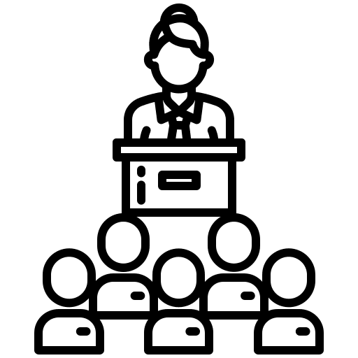 Conference communications microphone journalism icon