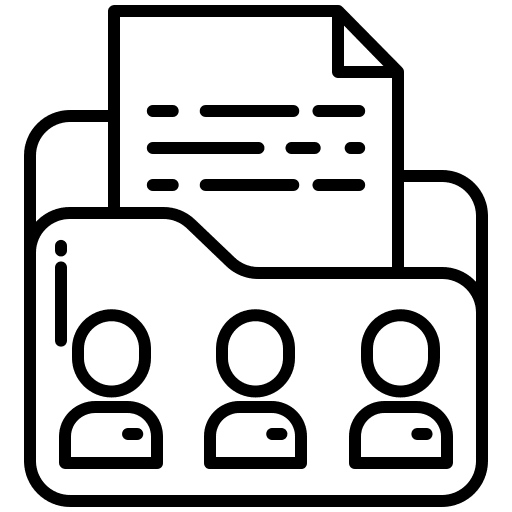 Folder business and finance shared user icon