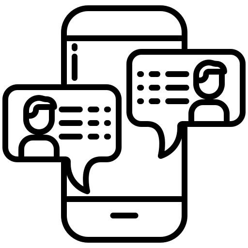 Phone communications smartphone speech bubble icon