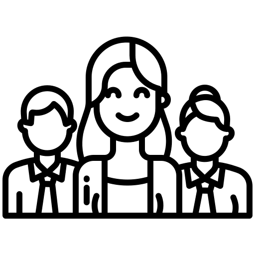 Team leader members accompaniment lead icon