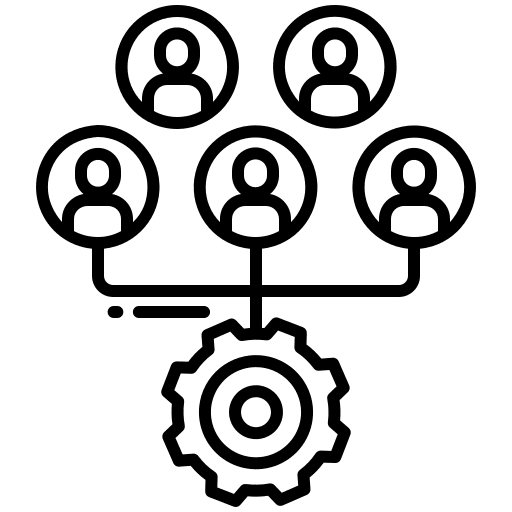 Teamwork organization group networking icon
