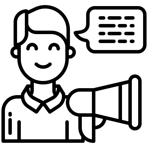 Announcement man shout marketing icon