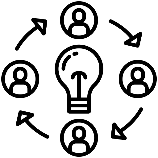 Creative process collaboration creative process people icon