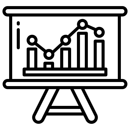 Presentation business and finance information statistics icon