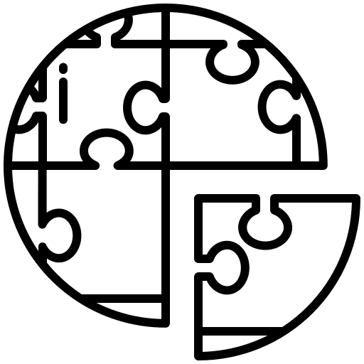 Puzzle team plans company icon