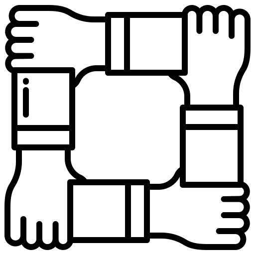 Unity teamwork collaboration hands and gestures icon