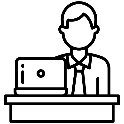 Worker professions and jobs computer person icon