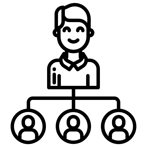 Manager employee members networking icon