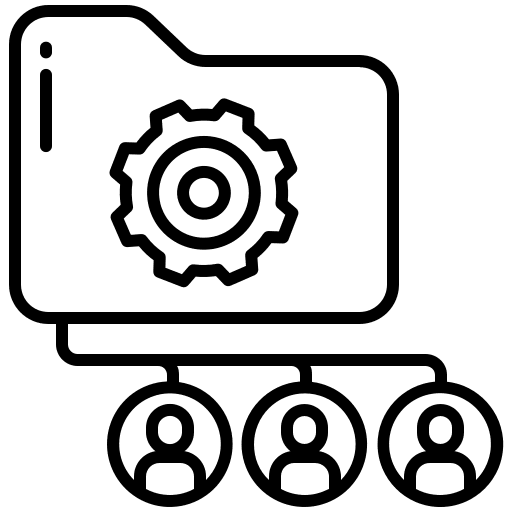 Shared folder shared folder gear cogwheel icon