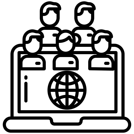 Team global internet globe icon
