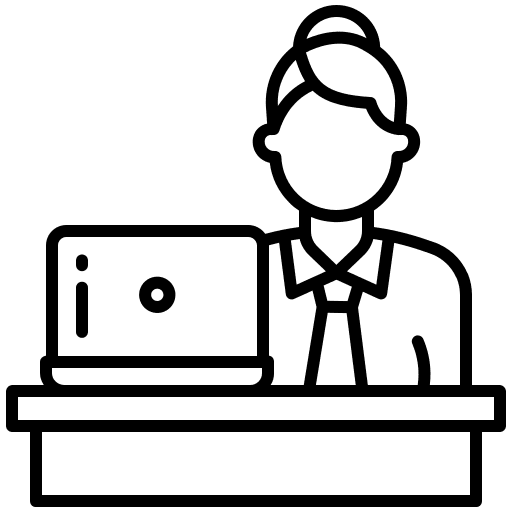 Worker employee computer people icon