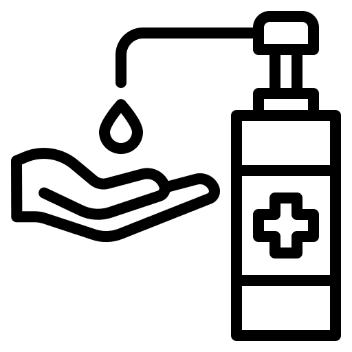 Antibacterial gel covid 19 virus transmission icon