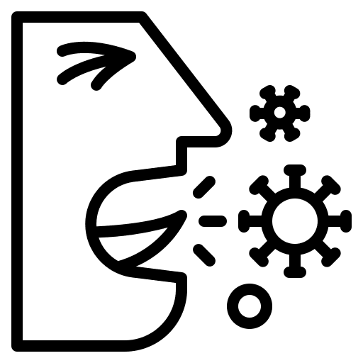 Cough transmission healthcare and medical virus icon