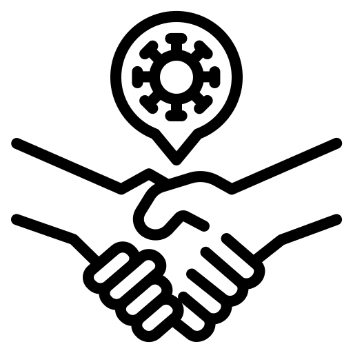 Handshake covid 19 virus handshake icon