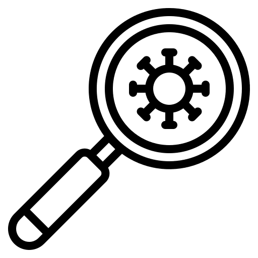 Magnifying glass transmission prevent virus transmission icon Magnifying glass transmission prevent virus transmission icon