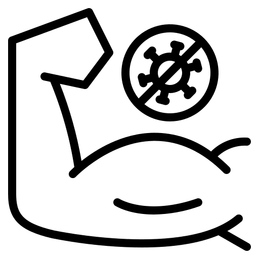 Strong covid strong virus icon
