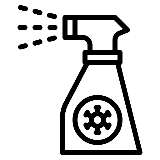 Spray prevent covid virus transmission icon Spray prevent covid virus transmission icon