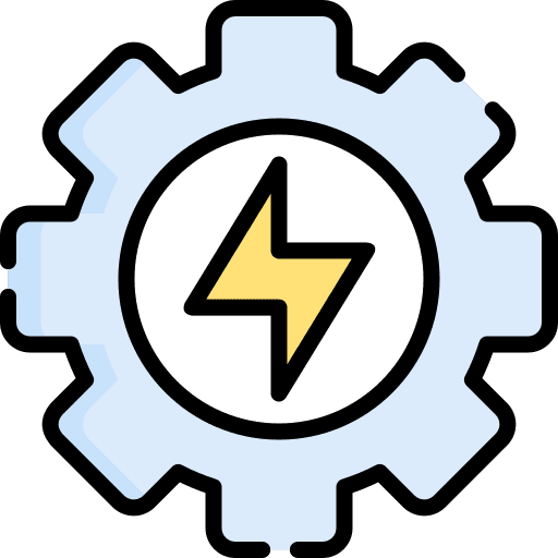 Electric gear energy electric gear electricity icon