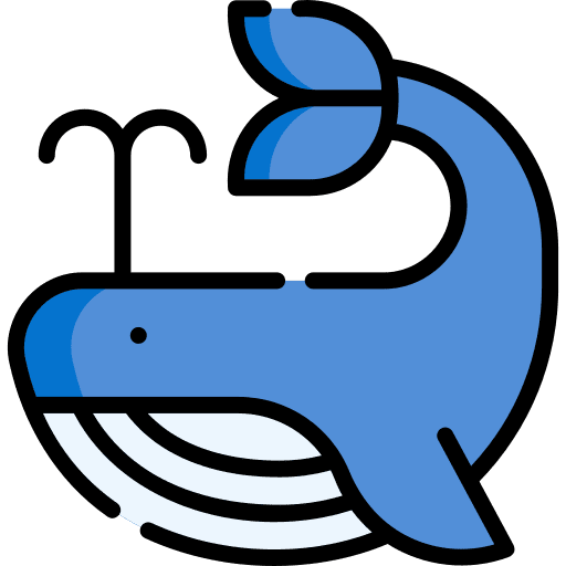 Whale ocean animal kingdom ecology and environment icon