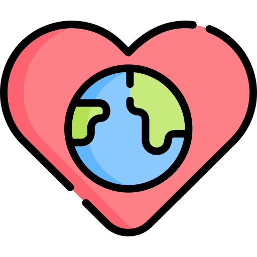 Earth save the world heart love icon