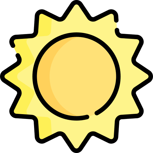 Sun warm summer forecast icon