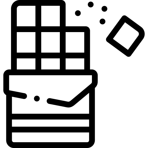 Chocolate bar dessert piece icon Chocolate bar dessert piece icon