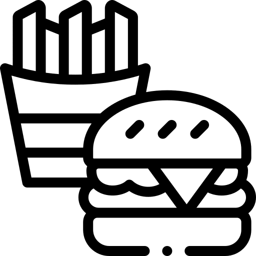 Fast food food and restaurant menu unhealthy food icon Fast food food and restaurant menu unhealthy food icon